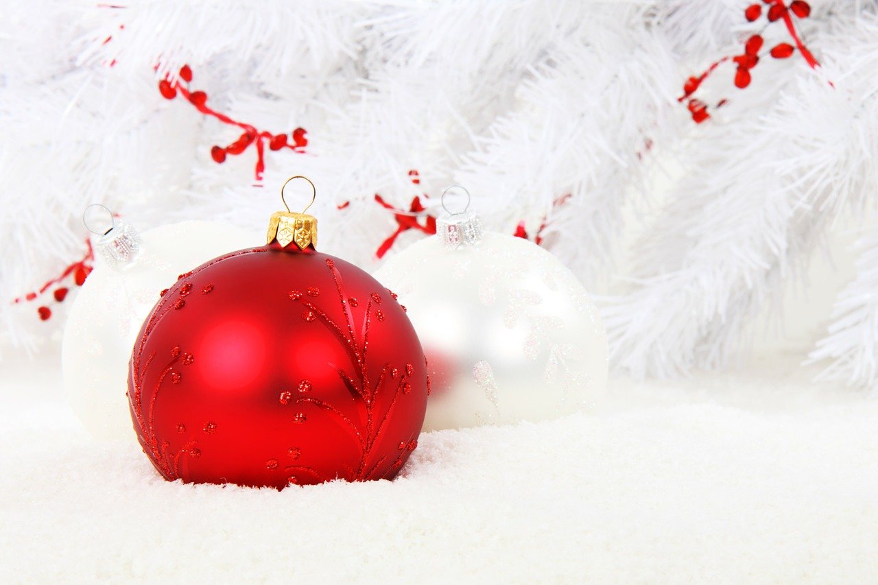 Christmas tree ornament in the snow